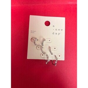Earrings A New Day 3 Pair Silver NEW